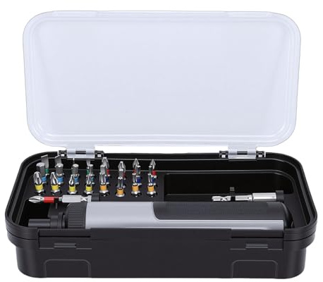 Eminchu Cacciaviti Elettrici Ricaricabili, Set di Cacciaviti a Batteria USB C 3 Impostazioni di Coppia, Batteria da 2000 MAh con Set di 26 Punte in Metallo, Ideali per Riparazioni di Mobili e
