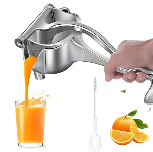 Lemon Squeezer Manual Juicer, Fruit Juice Hand Juicer Squeezer, Safe Quick And Effective Heavy Duty Fruit Press with Cleaning Brush for Pressing Lemons, Oranges, Pomegranates for Home, Restaurant