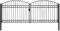 vidaXL Cancello a Doppia Anta Antiruggine Anticorrosione Resistente Barriera Sicurezza Barre Robuste Ingresso Giardino ad Arco Acciaio 400x175 cm Nero