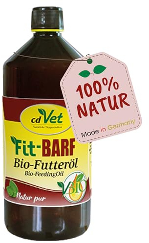 cdVet Fit-Barf - Olio per mangimi biologico, spremuto a freddo, per cani e gatti