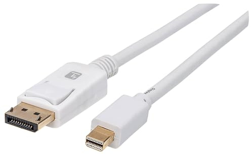 Techly 109788 Cavo Mini DisplayPort Maschio a DisplayPort Maschio 4K 60Hz 3 Metri Bianco Bianco