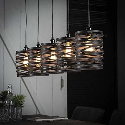 famlights Retro Deckenlampe Dalia für Esstisch/Vintage Pendelleuchte Deckenleuchte Pendelleuchte Hängeleuchte rustikal landhaus E27 / Esszimmerlampe industrial Dimmbar Hängelampe Metall Esszimmer