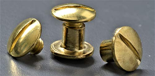Buchschrauben 5mm / gold vermessingt/Nieten für Leder/Buchnieten 20,40,60,100 Stück (100)