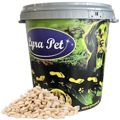 Lyra Pet® 10 kg Erdnusskerne Splits Neue Ernte in 30 L Tonne | Wildvogelfutter Ganzjährig - Nährstoffreiches Streufutter - Energiespender für Wildvögel - Für Sommer und Winter