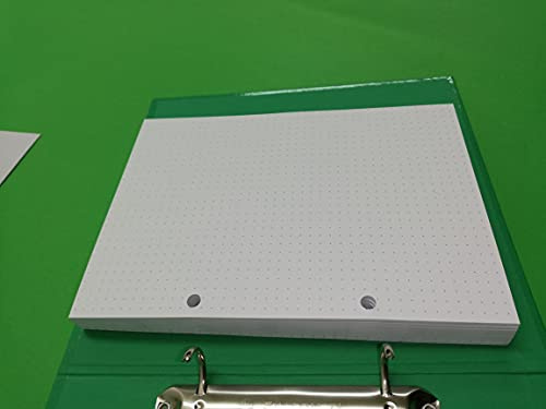 A5 Nachfüllpapier Dotted für 2-Ring Ordner – 100 Blatt (200 Seiten) Gepunktet, 5mm Lochabstand – Bullet Journal Einlagen 14,8 x 21 cm – Premium Nachfüllminen für Ringbuch & Planer