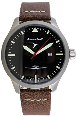 Messerschmitt Aristo Herren Uhr Fliegeruhr ME108-47 Leder Vintage