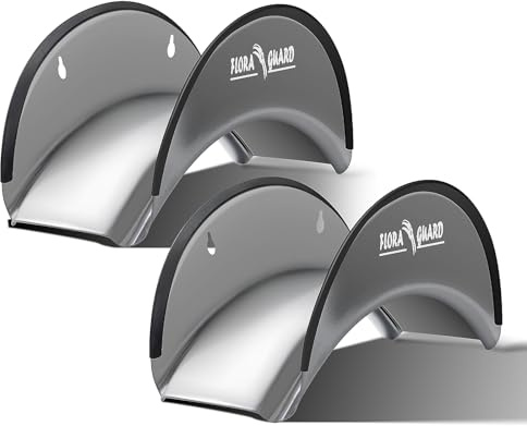 FLORA GUARD BG003-G-Lot de 2 supports muraux en métal robuste pour tuyau d'arrosage jusqu'à 38 m - Anti-rouille - Antidérapants - Idéal pour les tuyaux et les rallonges
