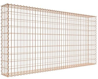 Gavión oxidado de 200 x 100 x 20 cm (largo x alto x profundidad), malla de 5 cm x 10 cm, espiral