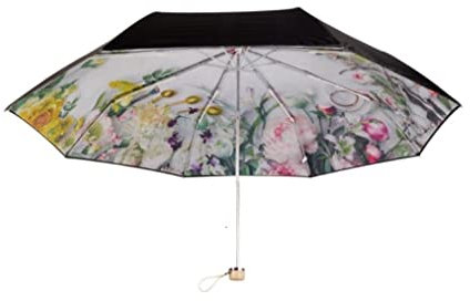 DEEDAV Golfschirme Blumen-Golfschirm Automatischer Offener Stockschirm Holzhakengriff Winddichter Großer Stockschirm Familien Regenschirm (Size : 26CM)