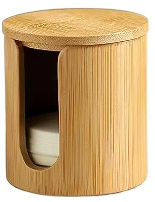 Coffee Filters Holder Round Coffee Filter Holder, Wood Coffee Filter Storage Container Storage Box, Countertop Coffee Filter Case with Lid, Coffee Filter Basket for Coffee Station Organizer Dispenser