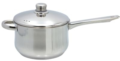 Buckingham Deep Large Saucepan with Premium Stainless Steel Lid Multipurpose Cooking Pot Suitable All Heat Sources Including Induction 20 Cm 3.8 litres