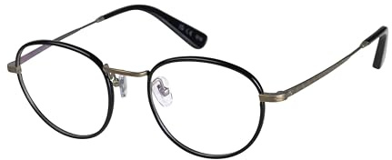 Savile Row Brille mit Sehstärke für Unisex optional mit Sonnenbrillentönung oder Blaulichtfilter, Rund, gefertigt aus Titan (inklusive Brillenetui)