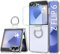 MIMGOAL Crystal Clear Funda para Samsung Galaxy Z Flip 6 con anillo y protector de pantalla [antiamarilleamiento] Funda fina dura PC funda antiamarillo resistente a los arañazos para Samsung Galaxy Z