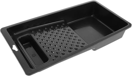 WOONEKY Bandeja para Pinturas De Plástico Negra 4 Pulgadas Bandejas para Rodillos De Pintura Duraderas Versátil Uso Profesional y Doméstico Set Individual
