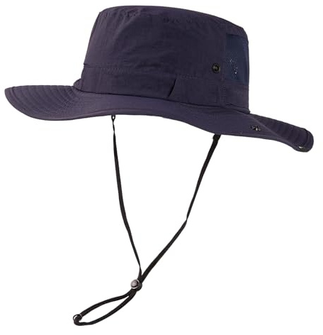 TOP-EX Men's Big Head Sun Hat XL Wide Brim UPF 50+ Waterproof, Extra Large Sun Hat for Big Heads, Summer UV Protection Hiking Golf Camping Cap, Cooling Vented Mesh Foldable Neck Protection, Navy, XL