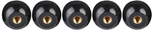 Kuuleyn 5Pcs Ball Knobs Female Thread Pulls Handle,Black Bakelite Ball Lever Knob Copper Insert M12 × 40 Machine Tool Replacement for Cabinet Drawer