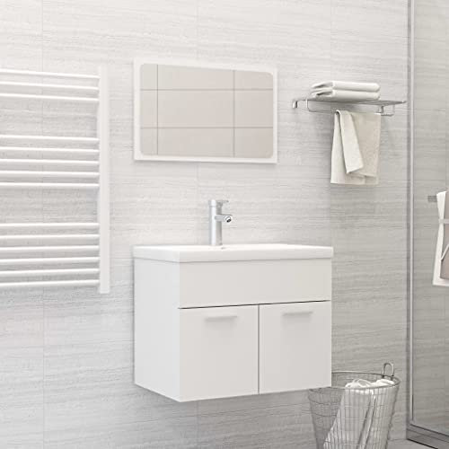 Lauuoeriau Möbelartikel Home Badmöbel-Set Weiß Holz-Möbel
