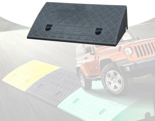 Leicht Türschwellenrampe 3-22 cm Hoch Bordsteinrampe aus Plastik Rutschfeste Auffahrrampe Robuste Rollstuhl Schwellenrampe Auffahrkeil für Tür, Stufen, Randsteine, Eingang(Black,Hight 3cm/1.1)