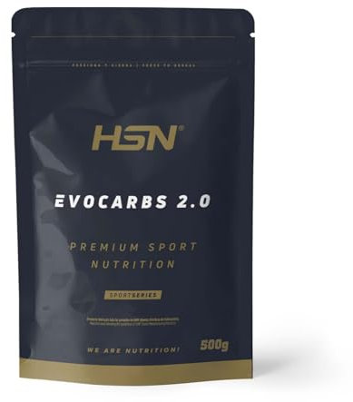 HSN Carbohidratos (Maltodextrina Dextrosa Fructosa) y Sales Minerales Evocarbs 2.0 | Neutro 500g | Bebida Isotónica en Polvo con Electrolitos | No Incluye Dosificador | Vegano, Sin Gluten