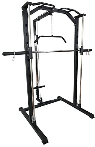 PUFAHAU Smith Machine Track Squat Rack Rahmen Gewichtheber Bett Bankdrücken Bank Langhantel Set Gantry