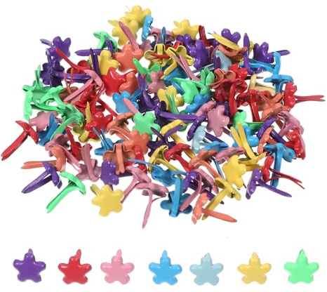 200 STK Bunte Musterklammern, Mini Metall Musterbeutelklammern, Blumekopfklammern für Schule Büro Papier Briefklammern Basteln Handwerk DIY, Wiederverwendbar und Leicht