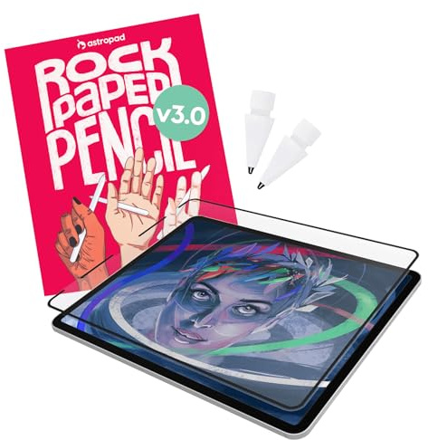 Astropad Rock Paper pencil v3.0 – Paper Screen Protector for iPad Mini 6th/7th Gen + Apple Pencil Tips 2 Pack