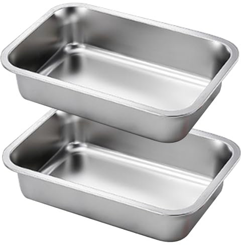 Lasagna Pan Set, 2PCS Stainless Steel 9x13 Inch Baking Pans, Deep Rectangle Bake Dish for Casserole and Brownies, Stackable Design