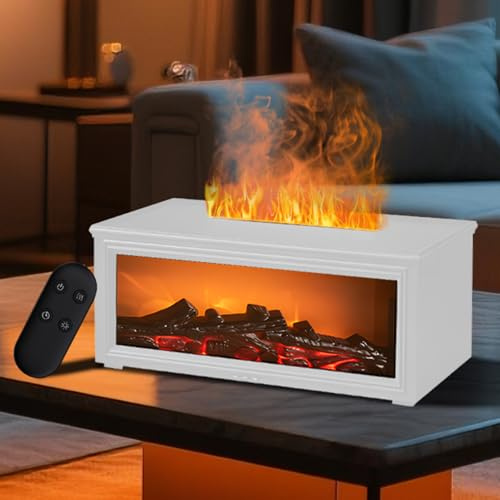 Difusor de aceites esenciales para chimenea con control remoto, difusor de aromaterapia de llama de 7 colores, humidificador de niebla, difusores de aroma de 280 ml con apagado automático y