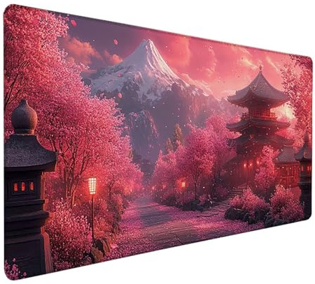 Tapis de Souris XXL Mont Fuji, Paysage Tapis de Souris Gamer 1000x500x3mm, sous Main Bureau avec Rubber Base, Gaming Accessoire Bureau, Mousepad Grand avec Bords Cousus, pour PC, Clavier, J-3694