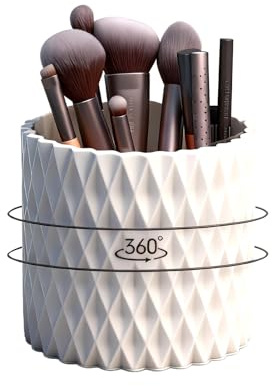 Xelmorant 360° Rotatable Makeup Organiser, Multi-Functional Desk Pen Holder, Makeup Brush Storage for Vanity