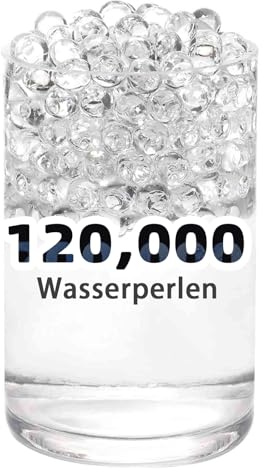 WITCOLOR 120.000 Wasserperlen klar, Wassergel Jelly Perlen als Füllmaterial für Vasen, Schwimmkerzen, Hochzeitsdekoration, Weihnachtsdekoration, Blumenarrangements, Wohnraumdekoration