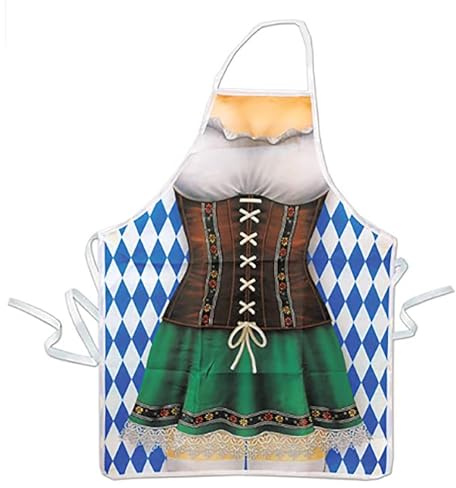 Tyskt festförkläde – tysk dirndl klänning förkläden, oljebeständig bakterier, festdräkt, Dirndl förkläden Lederhosen förkläde för BBQ bakning kock