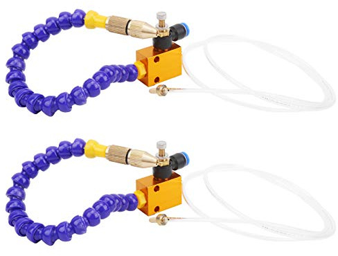 Fafeicy Mist Coolant Lubrication Spray System, Brass and Nylon Air Pipe Connector for CNC Lathe Milling Drills, 0.3 Inch Coolant Sprayer with 8mm Tube for Machine Tool