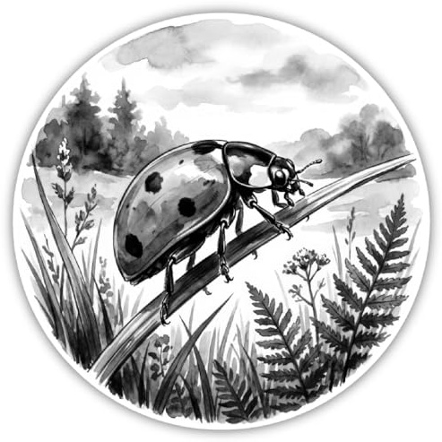 Samunshi® Marienkäfer Aufkleber Marienkäfer in der Wildnis Autoaufkleber für Motorrad Fahrrad Roller Helm oder Auto Wohnmobil SUV Geländewagen Tier Sticker 10x10cm