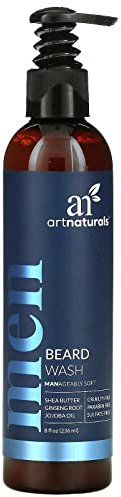 ArtNaturals Natural Beard Shampoo Wash - (8 Fl Oz/236ml) - Infused with Aloe Vera, Tea Tree and Jojoba Oil - Sulfate Free