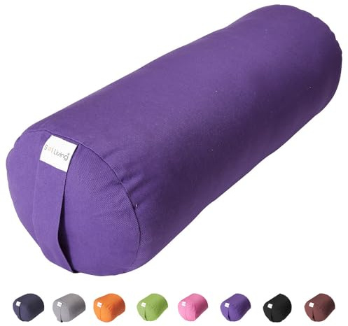 Sol Living Yoga Bolster Pillow Cylindrical Meditation Cushion Cotton Meditation Accessories for Restorative Yoga Meditation Pillow Yoga Pillow Firm Body Pillow Bolster Pillow for Legs Removable Cover