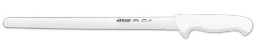 Arcos Serie 2900 - Caja 6 uds Cuchillo Pastelero Flexible - Hoja Serrada de Acero Inoxidable NITRUM de 350 mm - Mango inyectado en Polipropileno Color blanco (6 UDS)