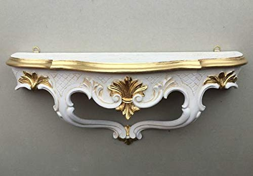 artissimo Console murale baroque - Avec miroir - Blanc vieilli - 45 x 21 cm