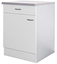 Flex-Well Küchenschrank UNNA - Unterschrank - 1-türig, 1 Schublade - Breite 60 cm - Weiß