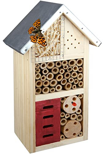 CULT at home Insektenhaus – Nistkasten für Nützlinge – Höhe 26 cm – Bienenhotel Schmetterlingshaus Insektenhotel Marienkäferhaus aus Holz