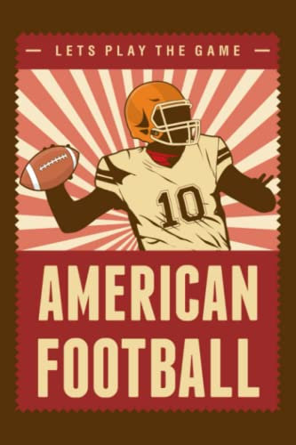 American Football Vintage Pop Art Poster: Football Player Notebook Journal Gift, 6x9 Inch 120 Pages Soft Cover, Matte Finish