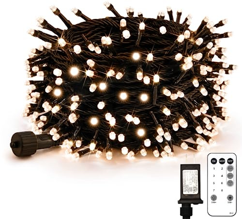 suddus Christmas Tree Lights Indoor, 66ft 200led Connectable Tree Lights with 8 Modes, Twinkle Lights for Christmas Tree, Backyard, Patio, Porch, House Decoration, Warm White