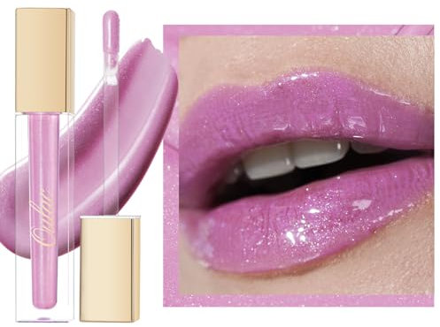 Oulac Purple Shimmer Liquid Lipstick High-Shine Glitter Lip Gloss for Women Shimmer Non-Sticky Glossy Finish Liquid Lipstick Hydrating Lip Gloss Fuller-looking Lip Makeup Vegan & Cruelty-Free 10