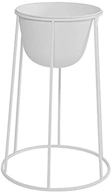SWEGN Portafiori Portafiori in ferro battuto, balcone interno soggiorno, pianta in vaso per piante in piedi, portafiori in ferro battuto in 3 misure (colore: bianco, dimensioni: 41x61cm)