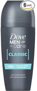 Dove Men+Care Classic with a long-lasting classic fragrance Men's Antiperspirant Deodorant Roll On for 48 hour protection against sweat and odour 50 ml, Pack of 6