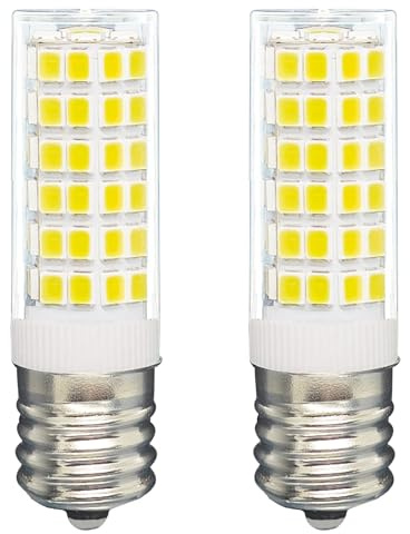 Tupolife KEI d28k 4w kel2812 Freezer Bulb kei d28m kel 2815 ac100-265v 3.8w Refrigerator Light Bulb 5304517886 Replacement E17 Intermediate Base Fridge LED Lamp, Cool White, 2-Pack