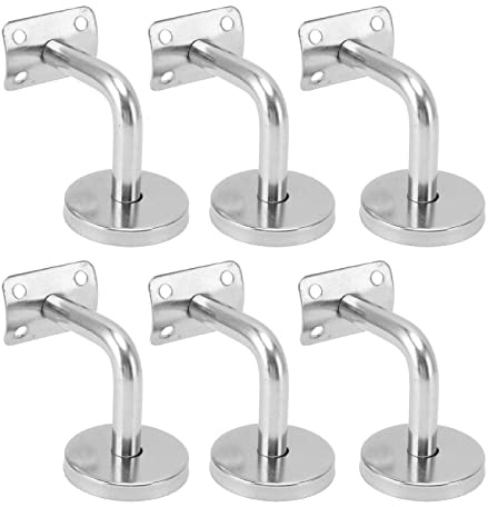 Sorandy 6 Pcs Stainless Steel Handrail Brackets, Strong Bearing, Easy to Install, Indoor/Outdoor Use