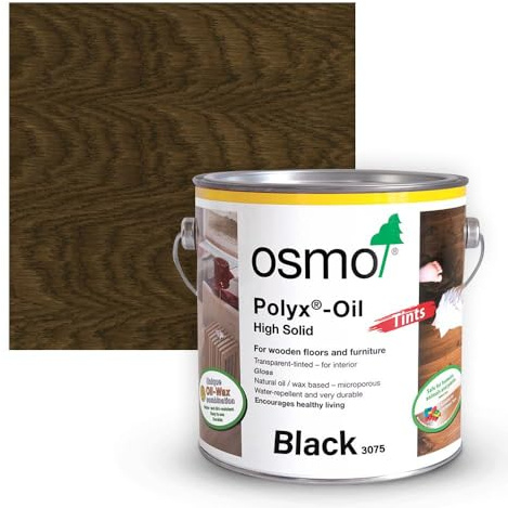 Osmo Glossy Polyx Oil Tints (750ml, 3075 Black, Glossy)