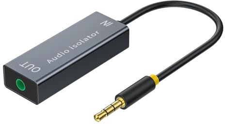 AUX-Rauschunterdrücker, Erdungsgeräuschisolator, 3,5 mm Isolator, Auido Brummen, Zischen, Summen, Geräusche, Bodengeräuschisolator