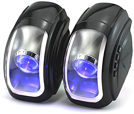 Vomeko Altoparlanti Per Moto, Altoparlanti Stereo Per Moto Full Range Impermeabili B Luetooth con Telecomando FM Halo a 3 Colori Per ATV UTV RZR, AUX
